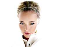 Hayden Panettiere on a white background looking very sexy and seductive.