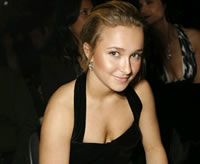Hayden Panettiere wearing a low-cut black dress.