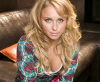 Hayden Panettiere in a very low cut dress.