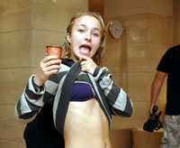 Hayden Panettiere acting very goofy.