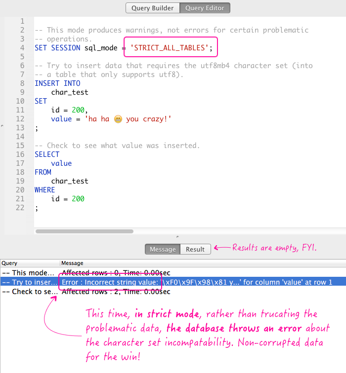 sql_mode STRICT_ALL_TABLES