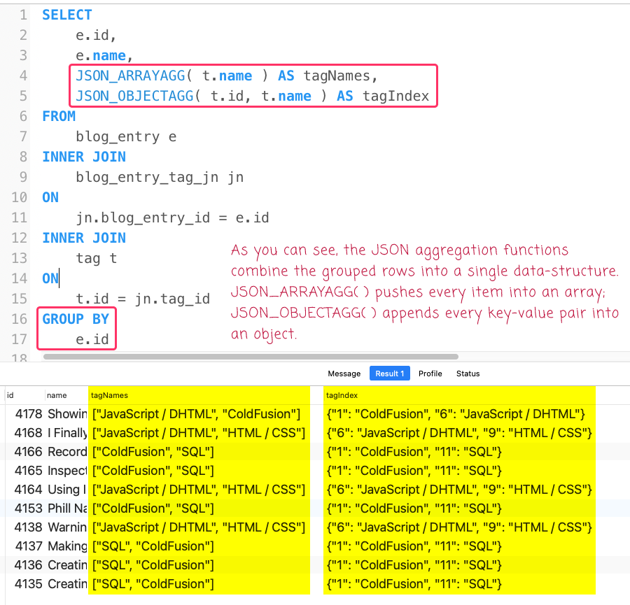 Goodbye GROUP CONCAT Hello JSON ARRAYAGG And JSON OBJECTAGG In 